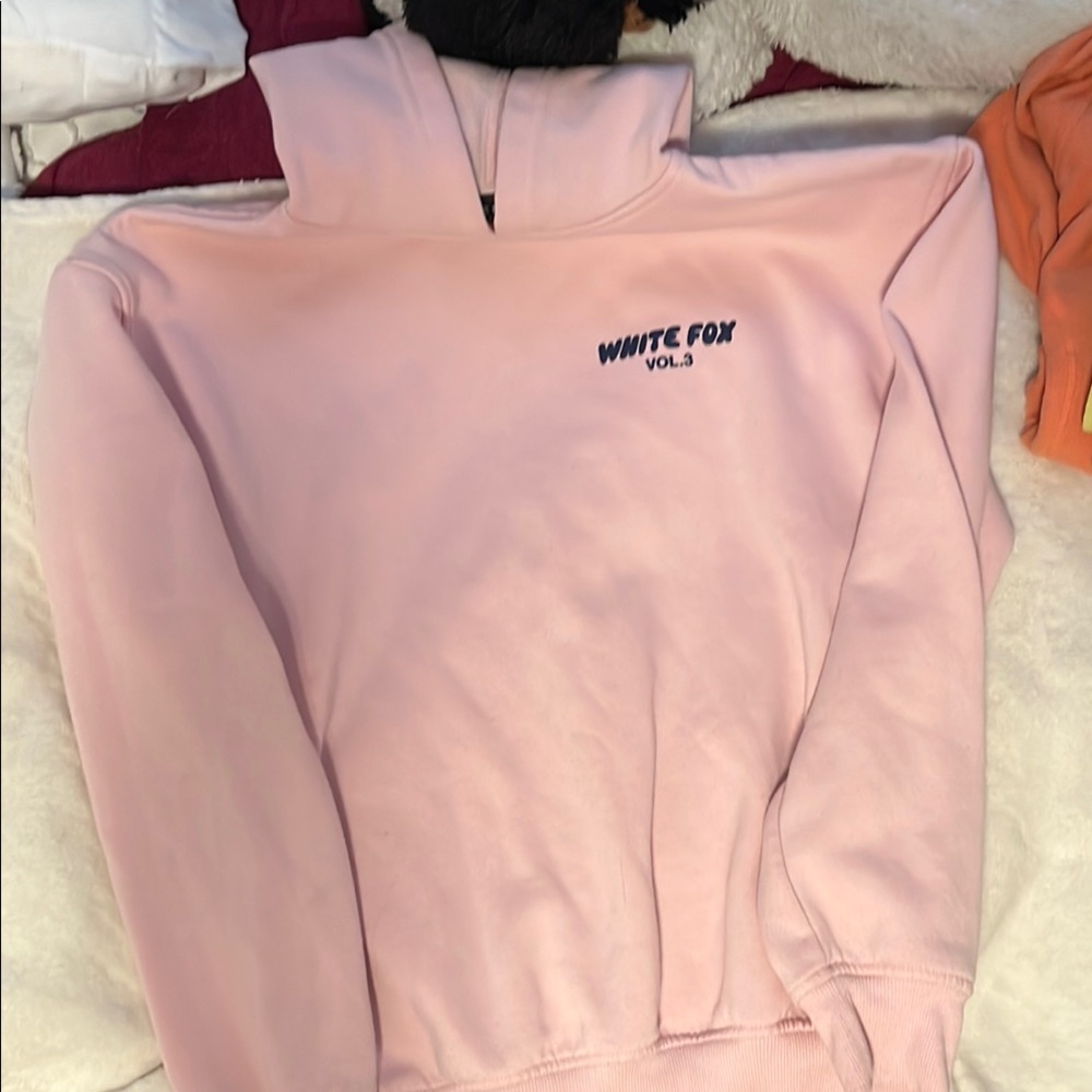 White Fox Boutique Pink Boxy Long Sleeve Sweatshirt